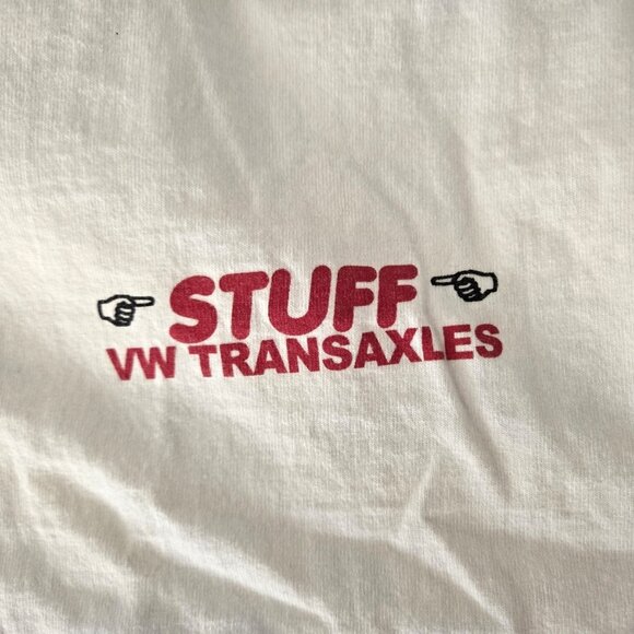 Stuff Volkswagen VW Transaxles California Store Shirt Size Large 20x27 Bugtrans - Picture 4 of 5
